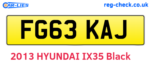 FG63KAJ are the vehicle registration plates.