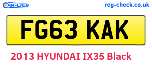 FG63KAK are the vehicle registration plates.