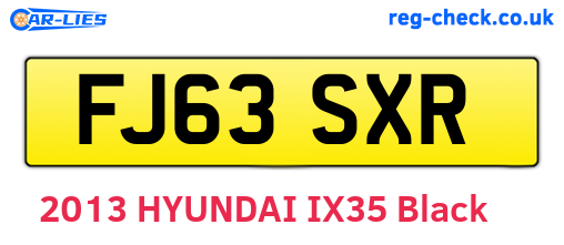 FJ63SXR are the vehicle registration plates.