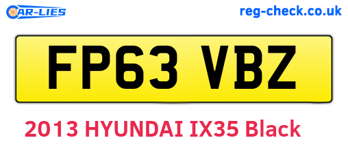 FP63VBZ are the vehicle registration plates.