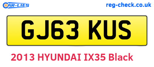 GJ63KUS are the vehicle registration plates.