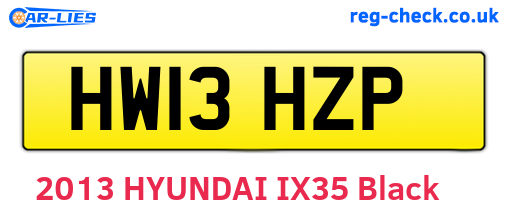 HW13HZP are the vehicle registration plates.