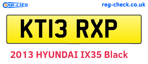KT13RXP are the vehicle registration plates.