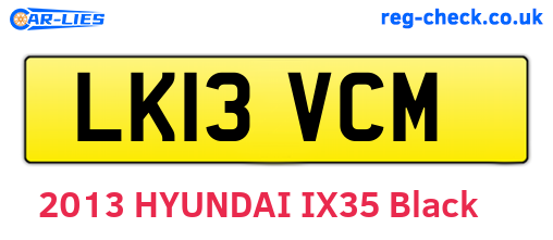 LK13VCM are the vehicle registration plates.