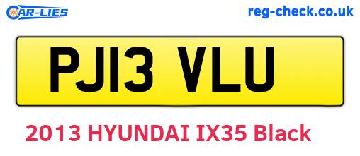 PJ13VLU are the vehicle registration plates.