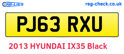 PJ63RXU are the vehicle registration plates.
