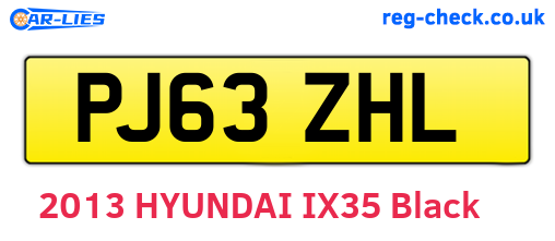 PJ63ZHL are the vehicle registration plates.