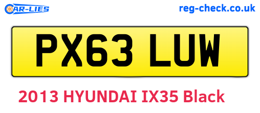 PX63LUW are the vehicle registration plates.