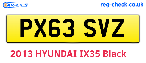PX63SVZ are the vehicle registration plates.