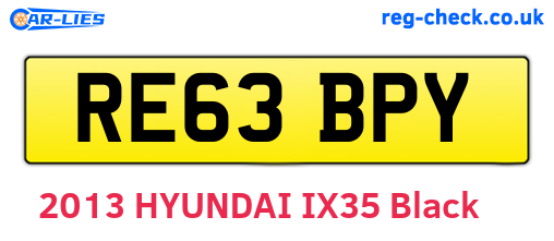 RE63BPY are the vehicle registration plates.