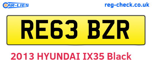 RE63BZR are the vehicle registration plates.