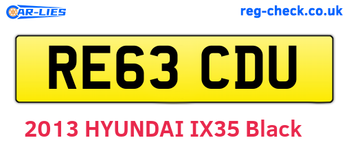 RE63CDU are the vehicle registration plates.