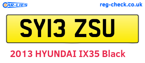 SY13ZSU are the vehicle registration plates.