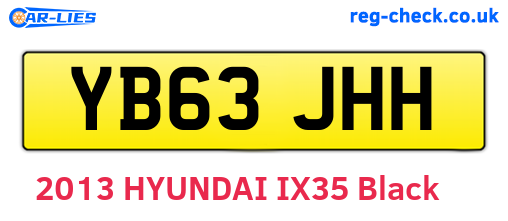 YB63JHH are the vehicle registration plates.