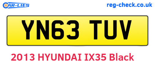 YN63TUV are the vehicle registration plates.