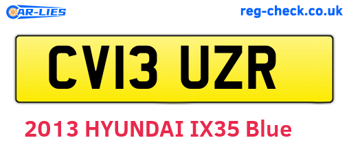 CV13UZR are the vehicle registration plates.