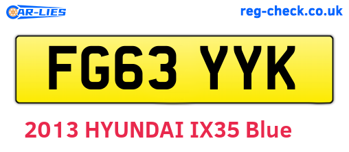 FG63YYK are the vehicle registration plates.