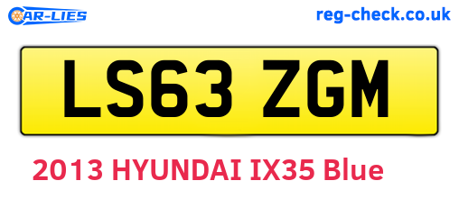LS63ZGM are the vehicle registration plates.