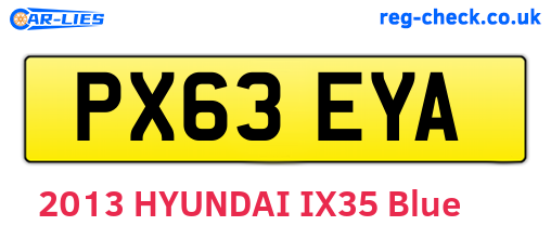PX63EYA are the vehicle registration plates.