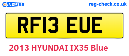 RF13EUE are the vehicle registration plates.