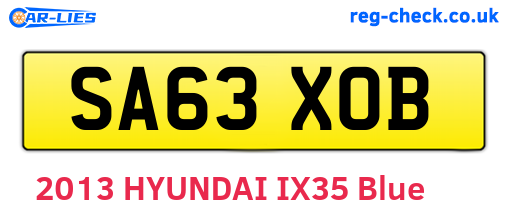 SA63XOB are the vehicle registration plates.