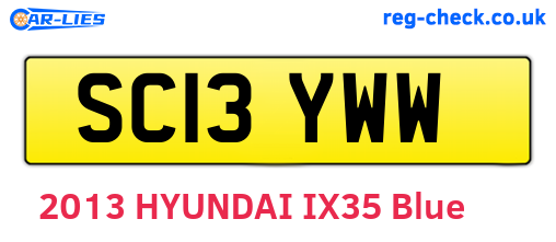 SC13YWW are the vehicle registration plates.