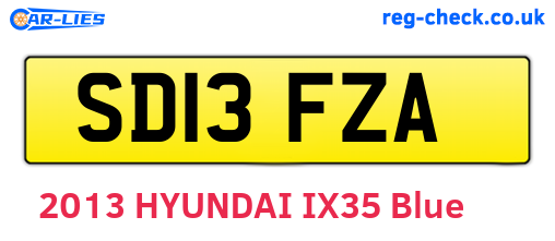 SD13FZA are the vehicle registration plates.