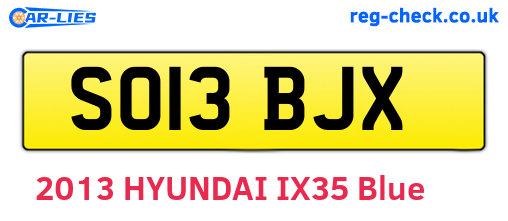 SO13BJX are the vehicle registration plates.