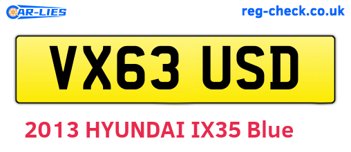 VX63USD are the vehicle registration plates.