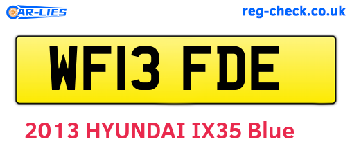 WF13FDE are the vehicle registration plates.