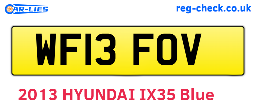 WF13FOV are the vehicle registration plates.