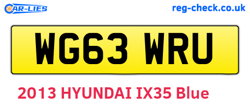 WG63WRU are the vehicle registration plates.