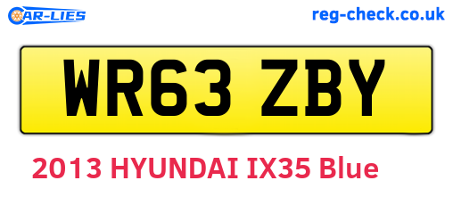 WR63ZBY are the vehicle registration plates.