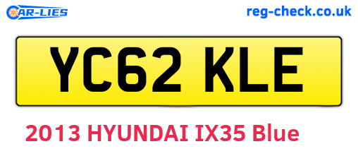 YC62KLE are the vehicle registration plates.