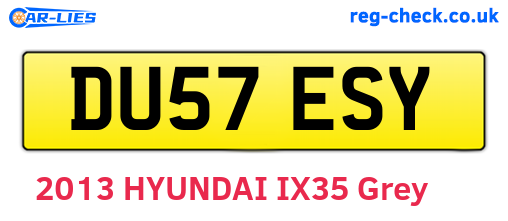DU57ESY are the vehicle registration plates.