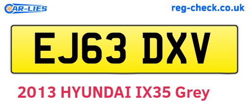 EJ63DXV are the vehicle registration plates.