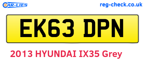 EK63DPN are the vehicle registration plates.