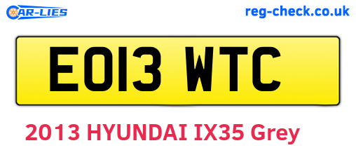 EO13WTC are the vehicle registration plates.