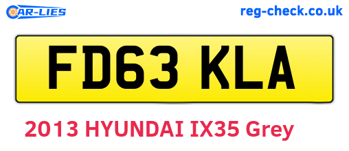 FD63KLA are the vehicle registration plates.