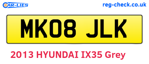 MK08JLK are the vehicle registration plates.