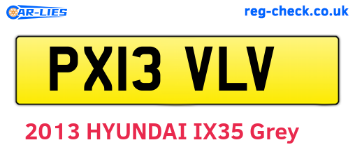 PX13VLV are the vehicle registration plates.