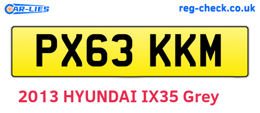 PX63KKM are the vehicle registration plates.