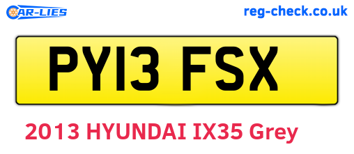 PY13FSX are the vehicle registration plates.