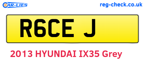 R6CEJ are the vehicle registration plates.
