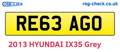 RE63AGO are the vehicle registration plates.