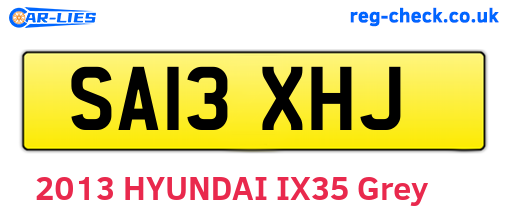 SA13XHJ are the vehicle registration plates.