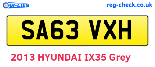 SA63VXH are the vehicle registration plates.