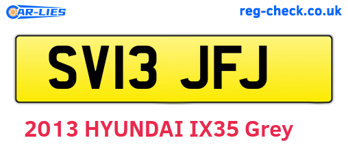 SV13JFJ are the vehicle registration plates.