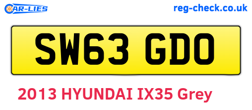 SW63GDO are the vehicle registration plates.