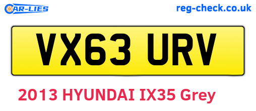 VX63URV are the vehicle registration plates.